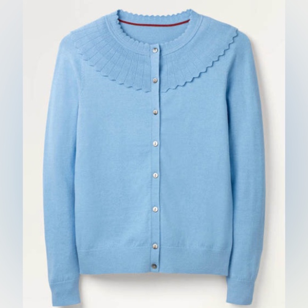 Boden Abercorn Scallop Neck Cardigan